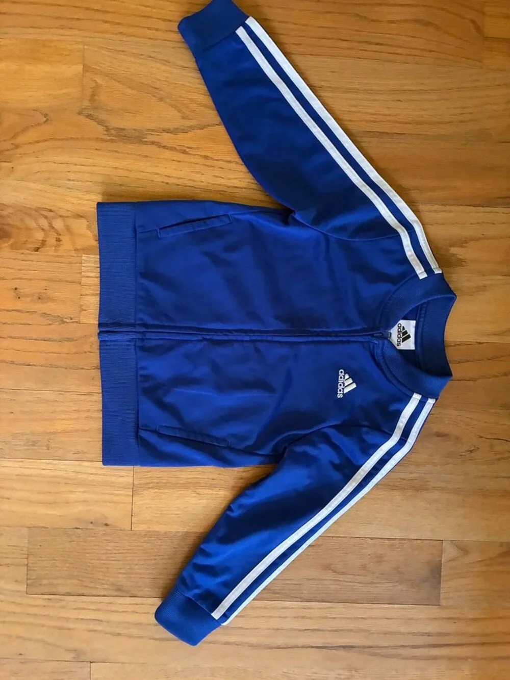 Adidas Kids 3T Royal Blue 3-Stripes Full Zip Track Jacket